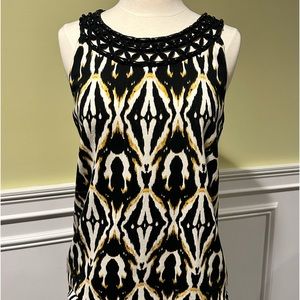 Jones New York Signature animal print tank top with beaded neckline